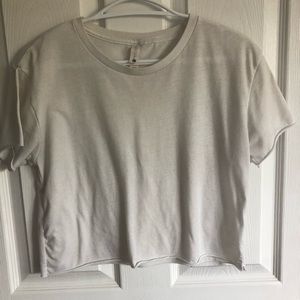 White cropped tee